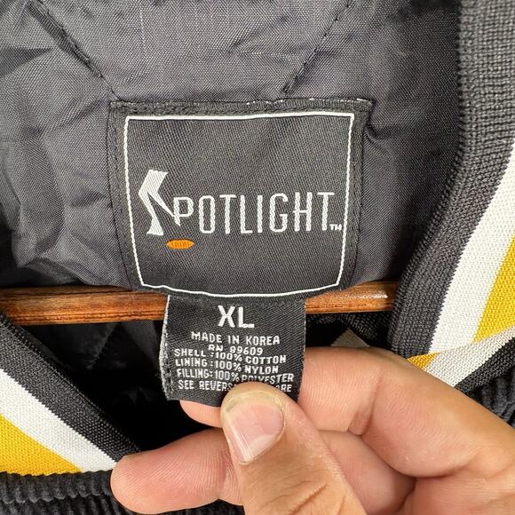 Y2K Black Corduroy Pittsburgh Steelers Bomber Size X-Large - Picture 7 of 11